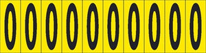 NUMBER CARD, 2" 0 (10 NUMBERS/CARD), PS CLOTH