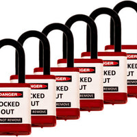 700 Series Padlocks Keyed Alike 1.5 Inch Shackle - Red