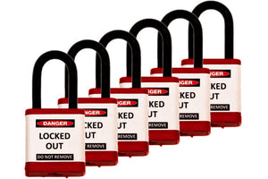 700 Series Padlocks Keyed Alike 1.5 Inch Shackle - Red