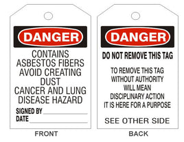 Danger Contains Asbestos Fibers Safety Tags | 132-2
