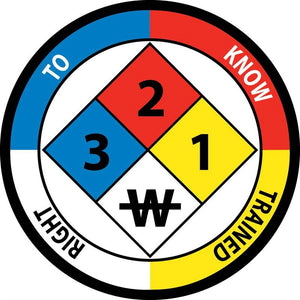 HARD HAD EMBLEM, RIGHT TO KNOW TRAINED, 2" DIA, PS VINYL