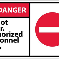 DANGER, DO NOT ENTER AUTHORIZED PERSONNEL ONLY, GRAPHIC, 3X5, PS VINYL, 5/PK