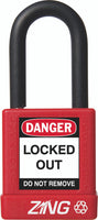 RecycLock Padlock, Keyed Different, 1.5" Shackle and 1.75" Body - Red
