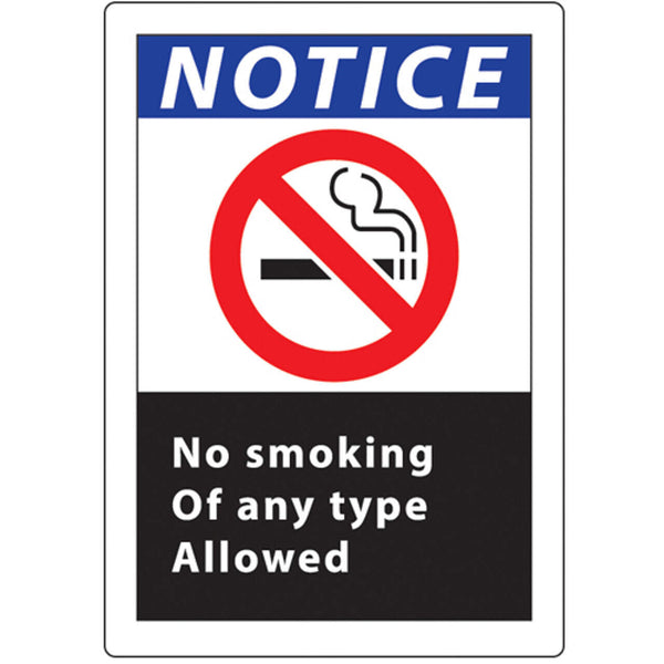 Notice No Smoking Of Any Type Allowed With Symbol Eco No Smoking Signs Available In Different Sizes and Materials
