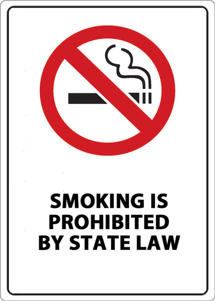 Smoking Is Prohibited By State Law Eco No Smoking Signs Available In Different Sizes and Materials