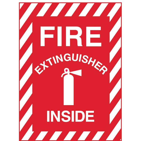 Fire Extinguiser Inside With Graphic Eco Fire and Exit Safety Signs Available In Different Sizes and Materials