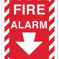 Fire Alarm Down Arrow Eco Fire and Exit Safety Signs Available In Different Sizes and Materials