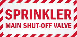 Sprinkler Main Shut-Off Valve Eco Fire and Exit Safety Signs Available In Different Sizes and Materials
