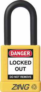 RecycLock Padlock, Keyed Different, 1.5" Shackle and 1.75" Body - Yellow