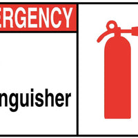 Emergency Fire Extinguiser With Graphic Eco Fire and Exit Safety Signs Available In Different Sizes and Materials
