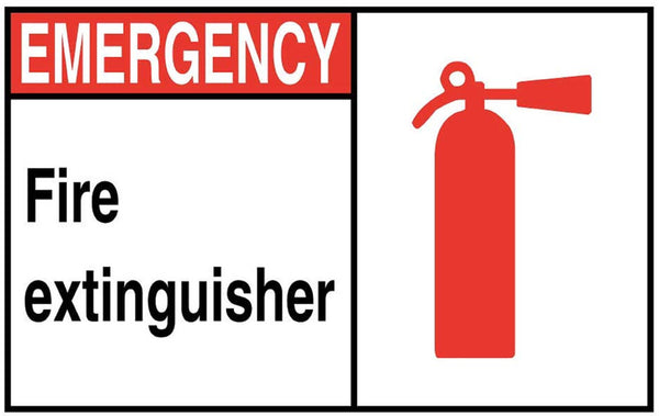 Emergency Fire Extinguiser With Graphic Eco Fire and Exit Safety Signs Available In Different Sizes and Materials