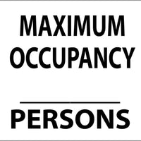 Maximum Occupancy XXX Persons Eco Occupancy Signs Available In Different Sizes and Materials