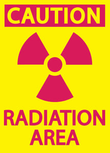 Caution Radiation Area With Graphic Eco Radiation and X-Ray Signs Available In Different Materials | 1925