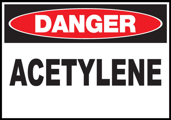 Acetylene Eco Danger Signs Available In Different Sizes and Materials