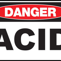 Acid Eco Danger Signs Available In Different Sizes and Materials