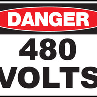 480 Volts Eco Danger Signs Available In Different Sizes and Materials