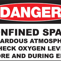 Confined Space Hazardous Atmosphere Eco Danger Signs Available In Different Sizes and Materials
