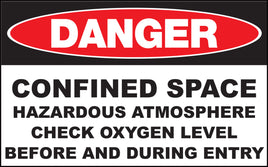Confined Space Hazardous Atmosphere Eco Danger Signs Available In Different Sizes and Materials