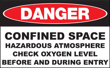 Confined Space Hazardous Atmosphere Eco Danger Signs Available In Different Sizes and Materials