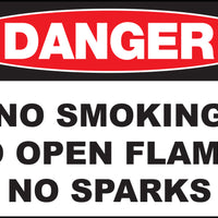 No Smoking No Open Flames No Sparks Eco Danger Signs Available In Different Sizes and Materials