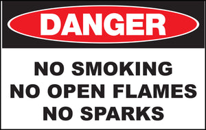 No Smoking No Open Flames No Sparks Eco Danger Signs Available In Different Sizes and Materials