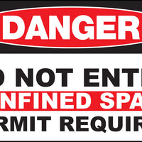Do Not Enter Confined Space Permit Required Eco Danger Signs Available In Different Sizes and Materials
