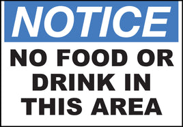 No Food Or Drink In This Area Eco Notice Signs Available In Different Sizes and Materials