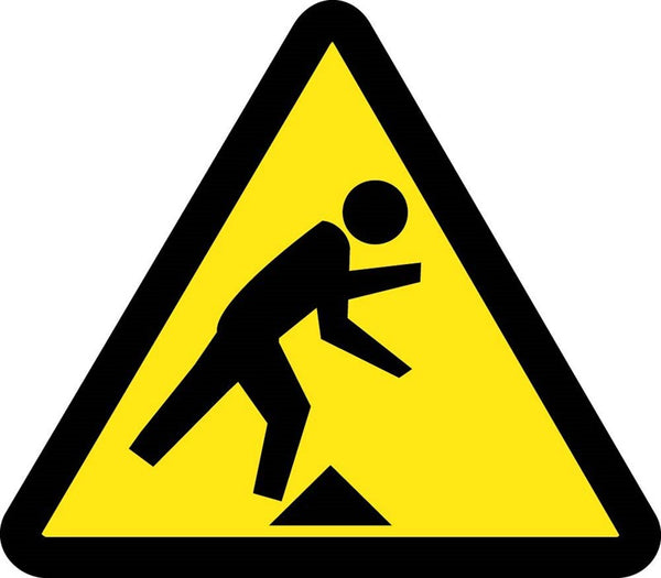 LABEL, GRAPHIC FOR TRIPPING HAZARD, 2IN DIA, PS VINYL