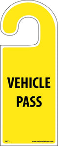 PARKING PERMIT, VEHICLE HANG TAG, VEHICLE PASS, 8 1/4X3 1/4, RIGID PLASTIC, PAK 5