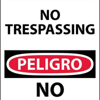 Danger No  Trespassing English/Spanish 5"x3" Vinyl | ESD81AP