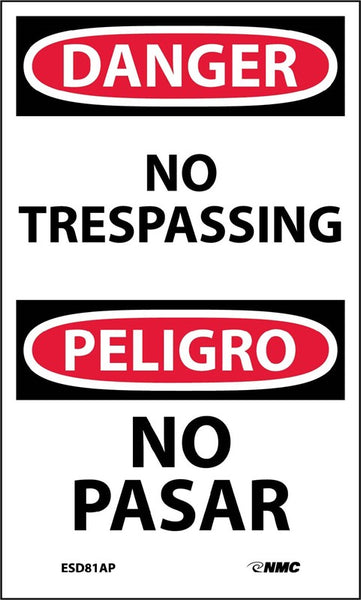 Danger No  Trespassing English/Spanish 5