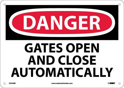 DANGER, GATES OPEN AND CLOSE AUTOMATICALLY, 10X14, PS VINYL