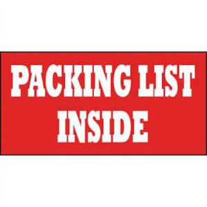 LABELS, SHIPPING AND PACKING, PACKING LIST INSIDE, 1 3/8X3, PS PAPER, 500/ROLL