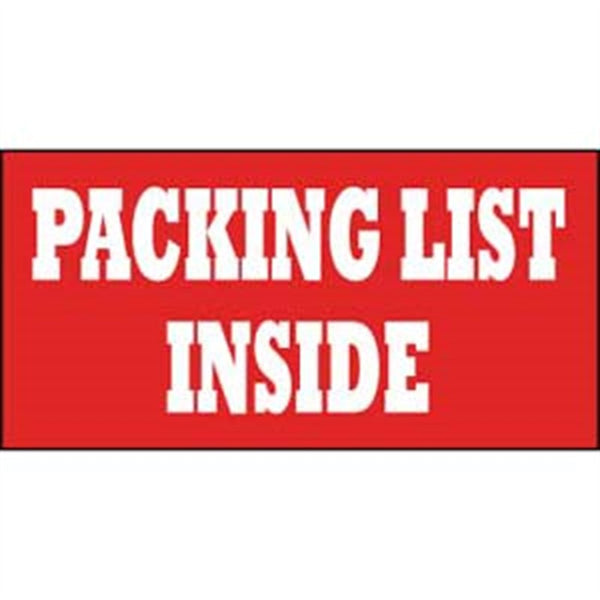 LABELS, SHIPPING AND PACKING, PACKING LIST INSIDE, 1 3/8X3, PS PAPER, 500/ROLL