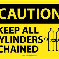 CAUTION, KEEP ALL CYLINDERS CHAINED, GRAPHIC, 10X14, PS VINYL