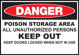 Danger Poison Storage Area Keep Out Eco Agriculture Signs Available In Different Materials