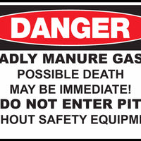 Danger Deadly Manure Gases Do Not Enter Pit Eco Agriculture Signs Available In Different Materials