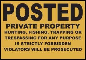 Posted Private Property Eco Agriculture Signs Available In Different Materials