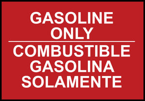 Gasoline Only Bilingual Eco Agriculture Signs Available In Different Materials