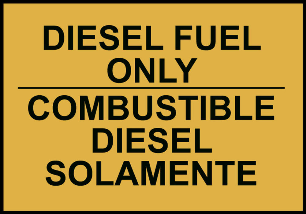 Diesel Fuel Only Bilingual Eco Agriculture Signs Available In Different Materials