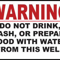 Warning Do Not Use Well Water Eco Agriculture Signs Available In Different Materials