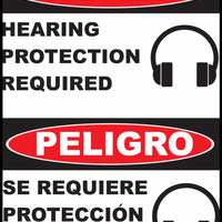 Danger Hearing Protection Required Bilingual Eco Agriculture Signs Available In Different Materials