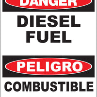Danger Diesel Fuel Bilingual Eco Agriculture Signs Available In Different Materials