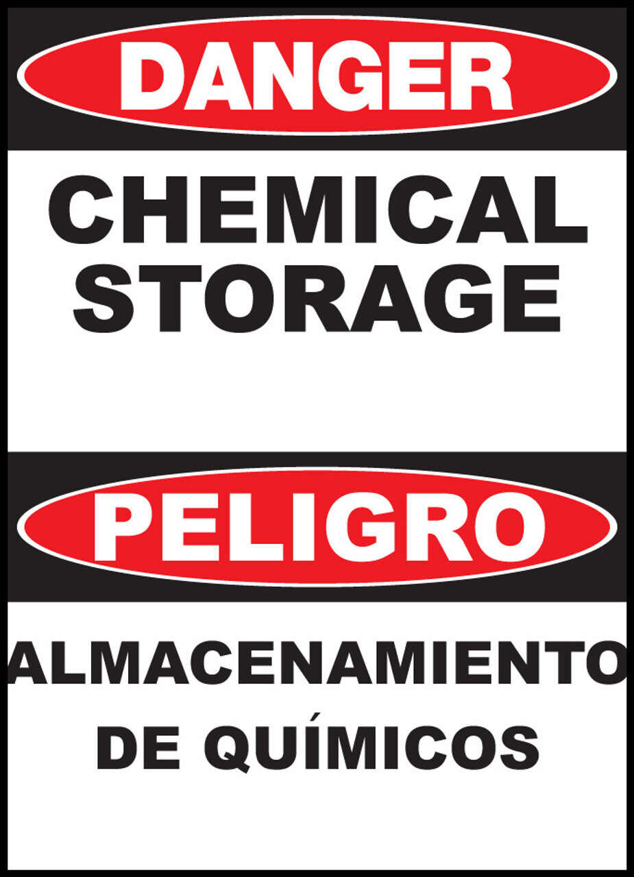 Danger Chemical Storage Bilingual Eco Agriculture Signs Available In Different Materials