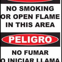 Danger No Smoking Or Open Flame Bilingual Eco Agriculture Signs Available In Different Materials