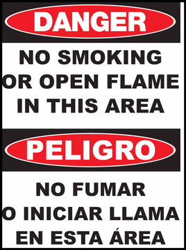 Danger No Smoking Or Open Flame Bilingual Eco Agriculture Signs Available In Different Materials