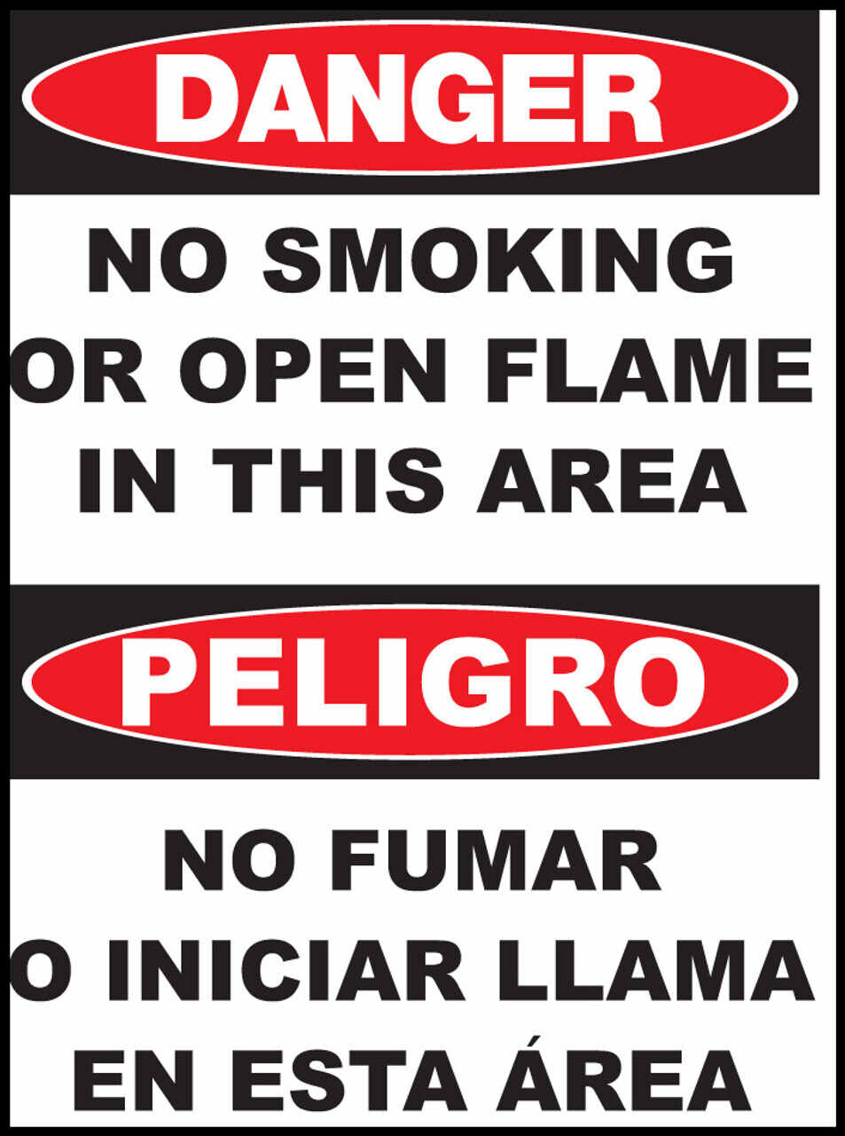 Danger No Smoking Or Open Flame Bilingual Eco Agriculture Signs Available In Different Materials