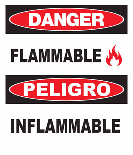 Danger Flammable Bilingual Eco Agriculture Signs Available In Different Materials