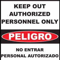 Danger Keep Out Authorized Personnel Only Bilingual Eco Agriculture Signs Available In Different Materials