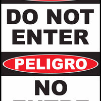 Danger Do Not Enter Bilingual Eco Agriculture Signs Available In Different Materials